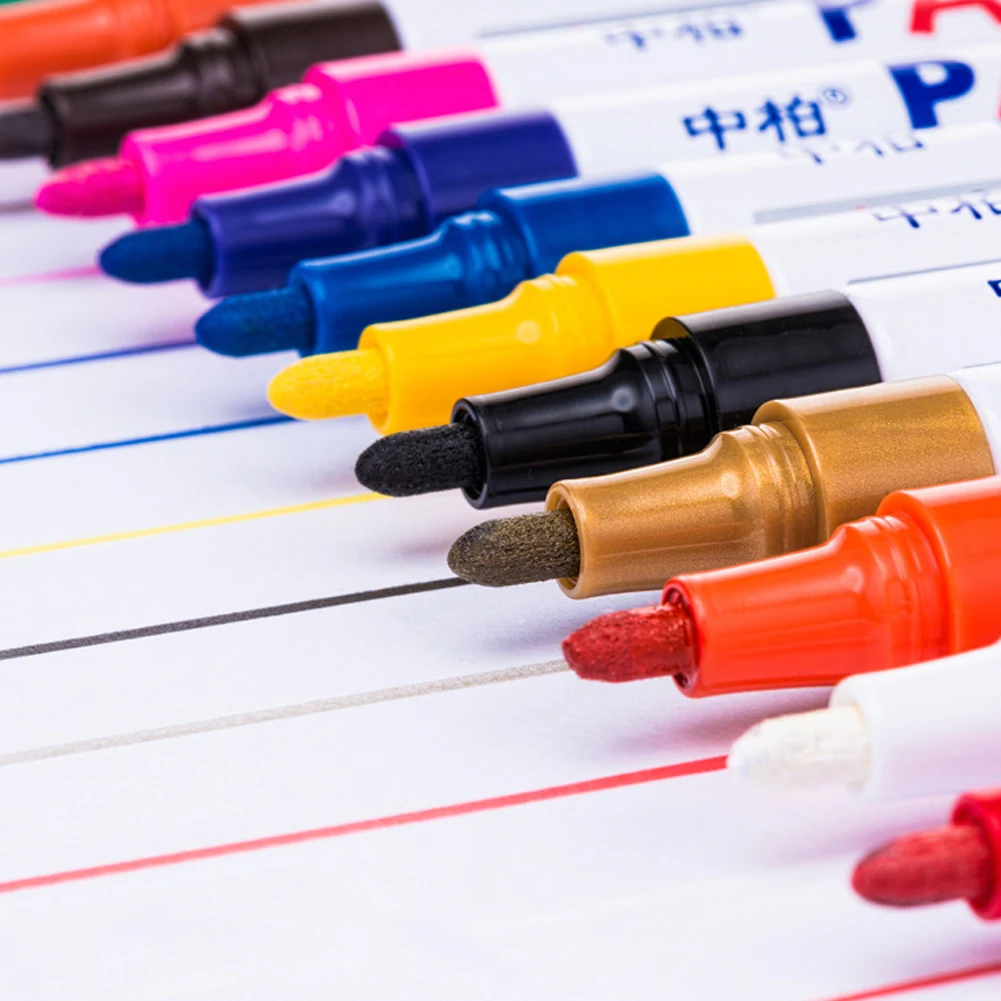 Marker Pens White Black Red Sketching Marker Pen Oily Waterproof Paint Pens For Calligraphy Painting Drawing DIY Graffiti