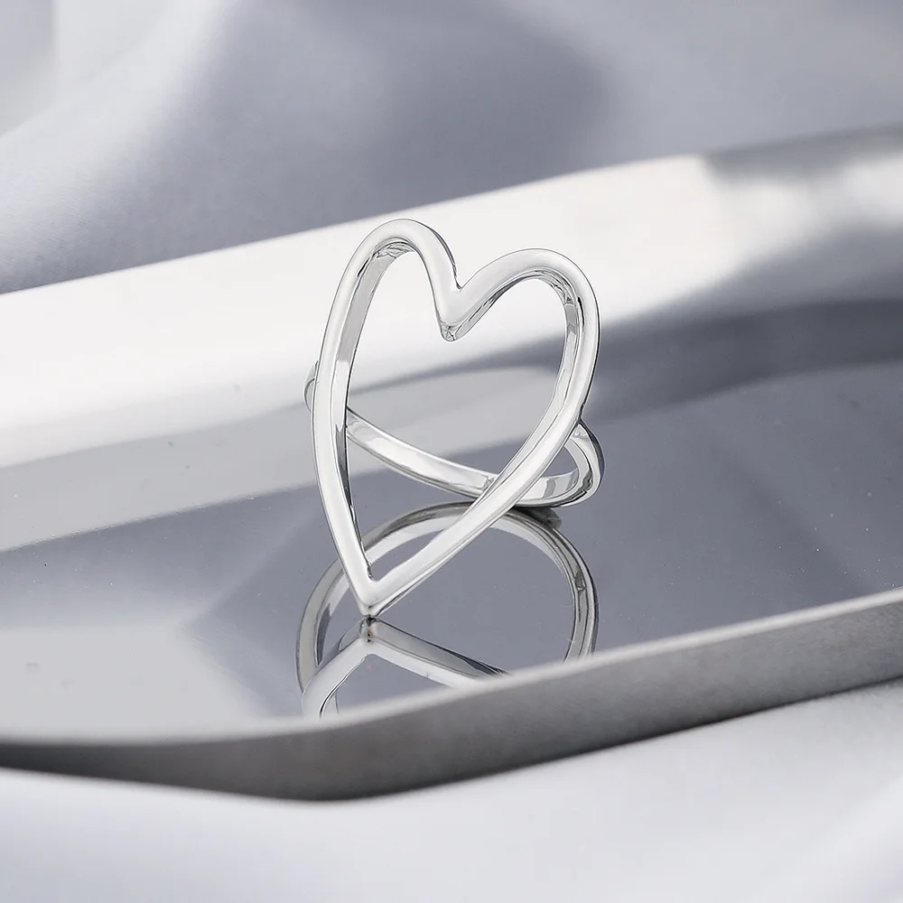 Hohler Herzring Für Damen Modeschmuck Ring_voghion.com
