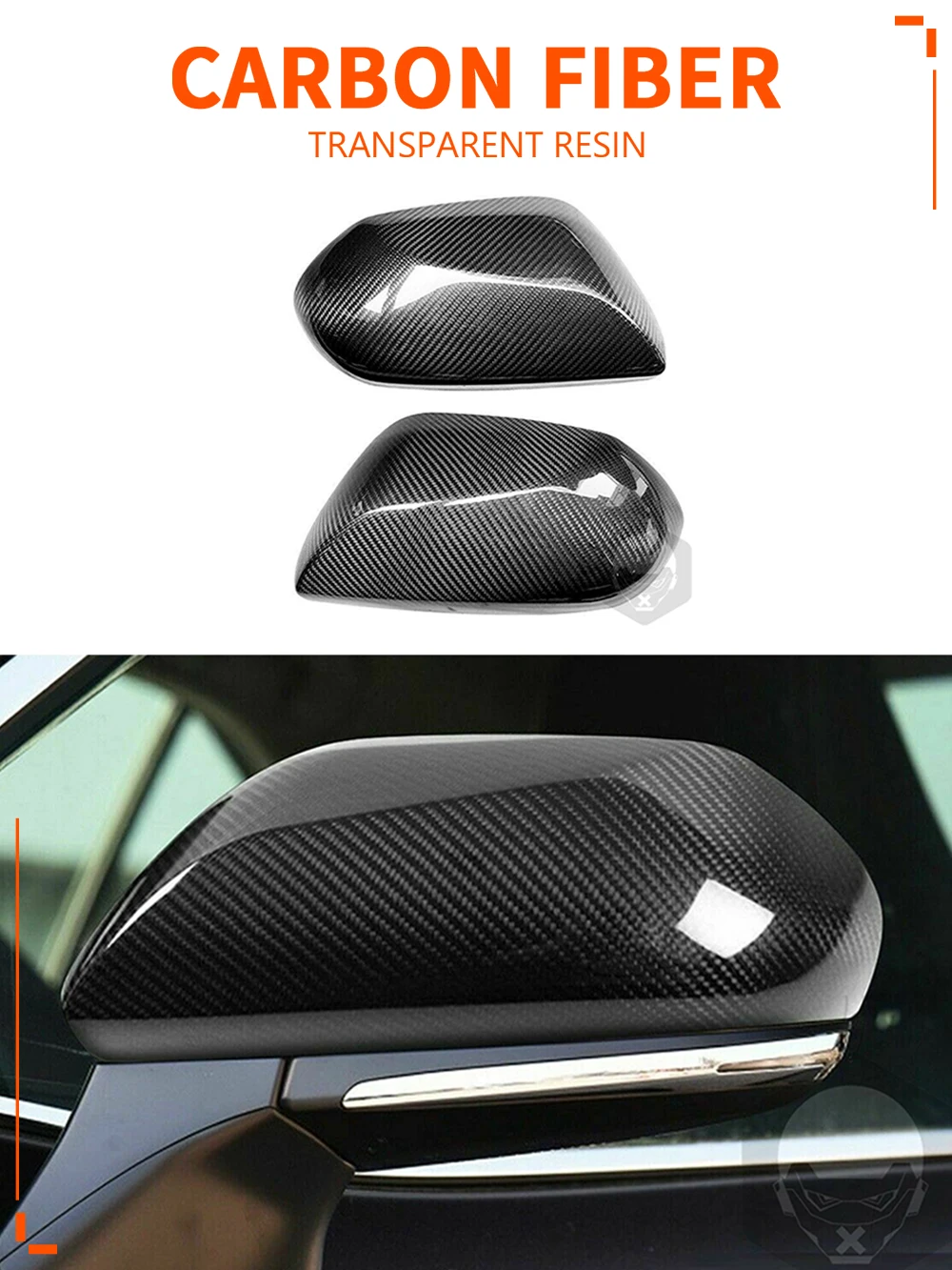 For Toyota Camry 8th Gen 2018+ Car Rearview Mirror Cover Cap Real Carbon Fiber Shell Trim Exterior Protection Accessories