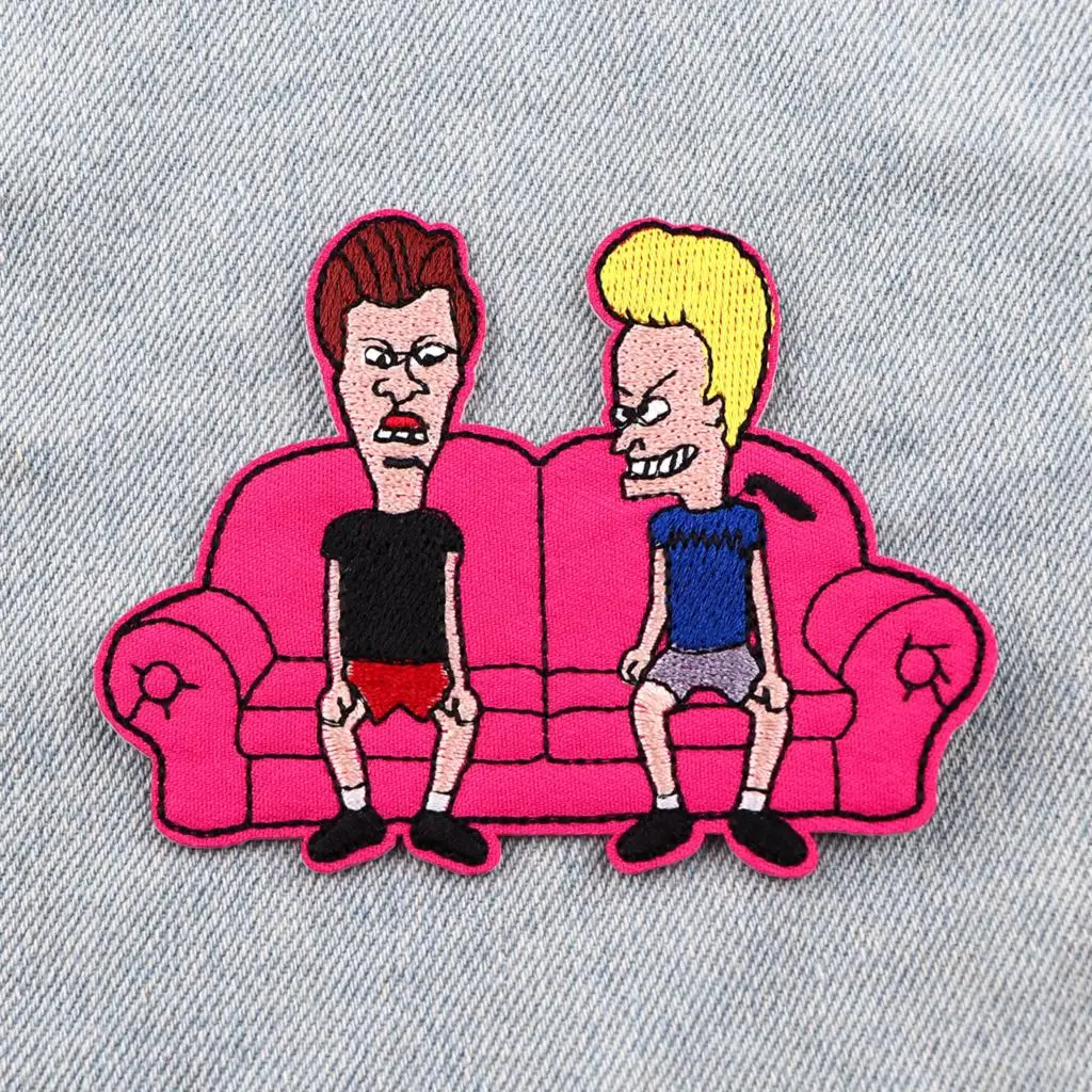 Cartoon Night Talk Cute Embroidered Iron-On Patches for Clothing and Accessories