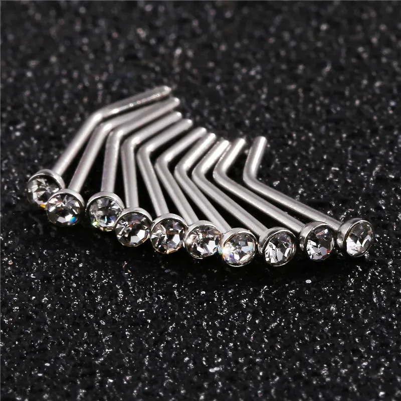 10 pcs Punk Style Piercing Nose Lip Jewelry Body Jewelry For Man Women Studs 1.8mm Pick