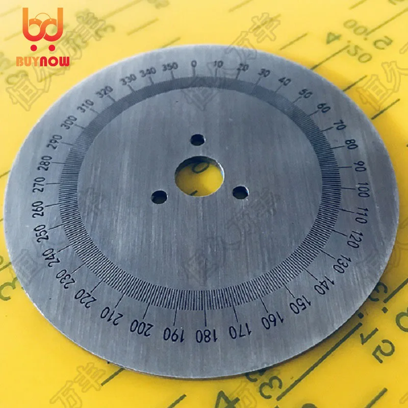 80x10x2mm Stainless steel decorative plate 360 degree Stainless steel dial scale disc tool 2