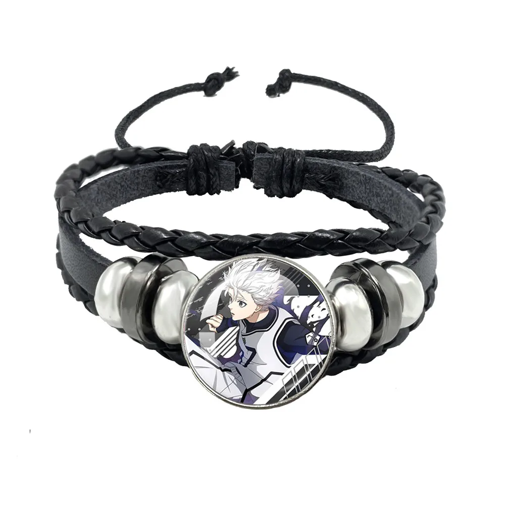 thumbnail image 1 of BlUE LOCK Cosplay Personaje de Anime Isagi Yoichi Chigiri Bachira pulsera de cuero con cabujón de cristal de dibujos animados para regalo para un amigo, 1 of 5