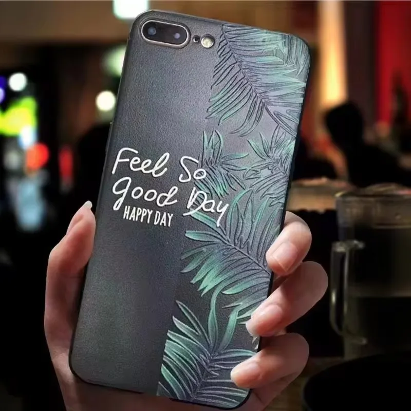 Stylish 3D Flower Relief Silicone Embossed Soft Back Cover