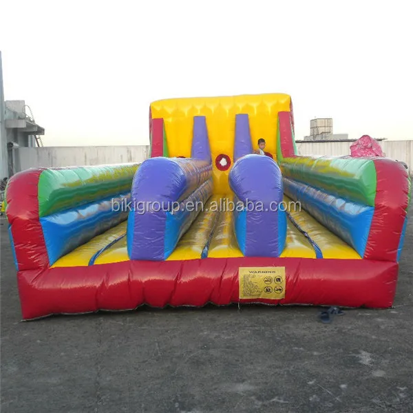 3 lane China attractive inflatable bungee run/funny sports game for adult B6063