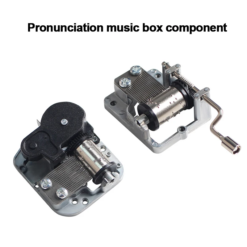 Mini Hand Cranking Music Movement Five Songs Choice DIY Music Box Home Decorative Collectibles Mechanical Hand Crank Box