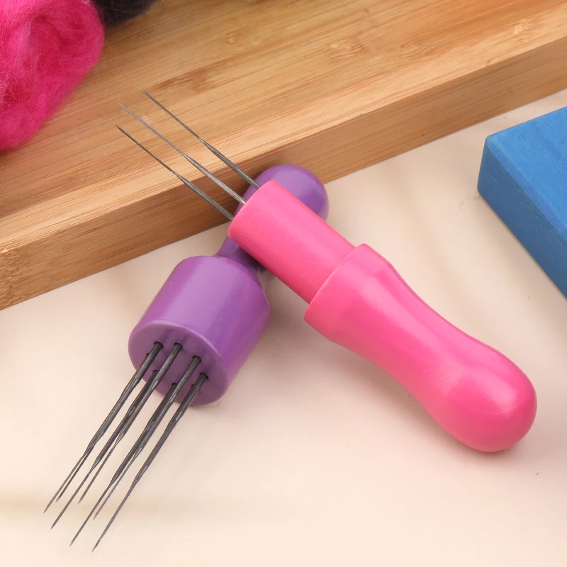 Felting Needles Kit - 3 Sizes Wool Felting Needles With Wooden Handle Storage Box For Beginner & Professional DIY Projects