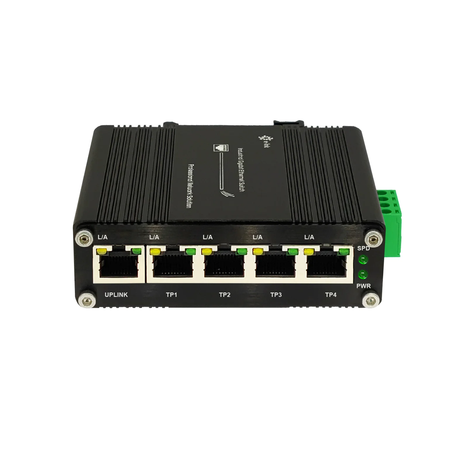 

Mini Industrial 5 Ports Gigabit Ethernet Switch POE Optional 10/100/1000Mbps RJ45 Din Network Switchl IP40 Aluminum Case