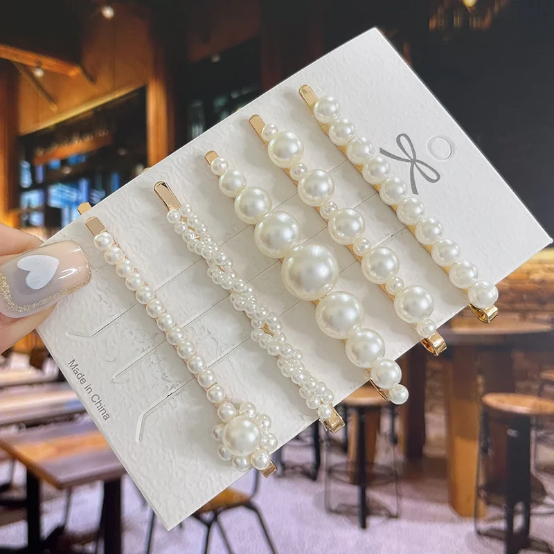 Perlen-Haarspangen-Set für Frauen, Acryl-Blume, geometrische Haarspangen, Haarklammer, Haar-Accessoires, Mädchen-Schmuck, modische Haarnadeln – Detail 17
