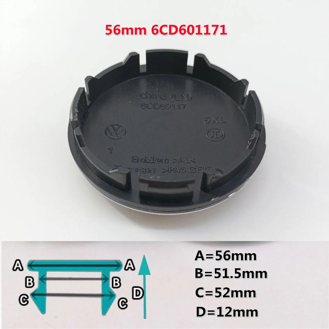 10PCS Full Black Wheel Center Caps Hub Covers - Car Styling Accessories