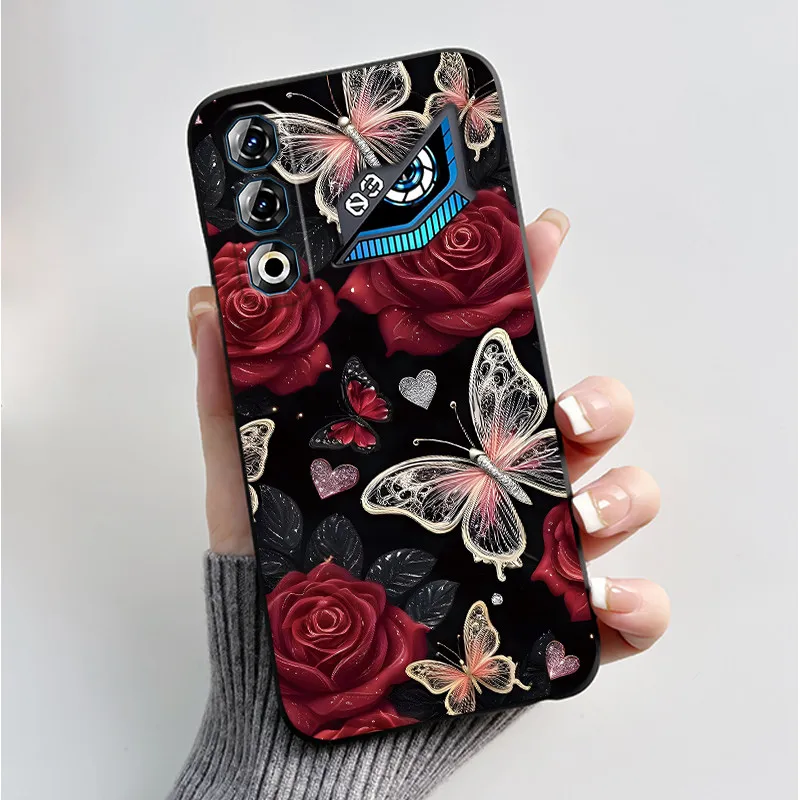 Butterfly Flower Shockproof Silicone TPU Phone Case - Soft and Stylish Protective Back Cover