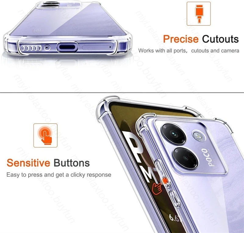 Anti-Yellowing Clear Crystal TPU Soft Cover - Shockproof Protection