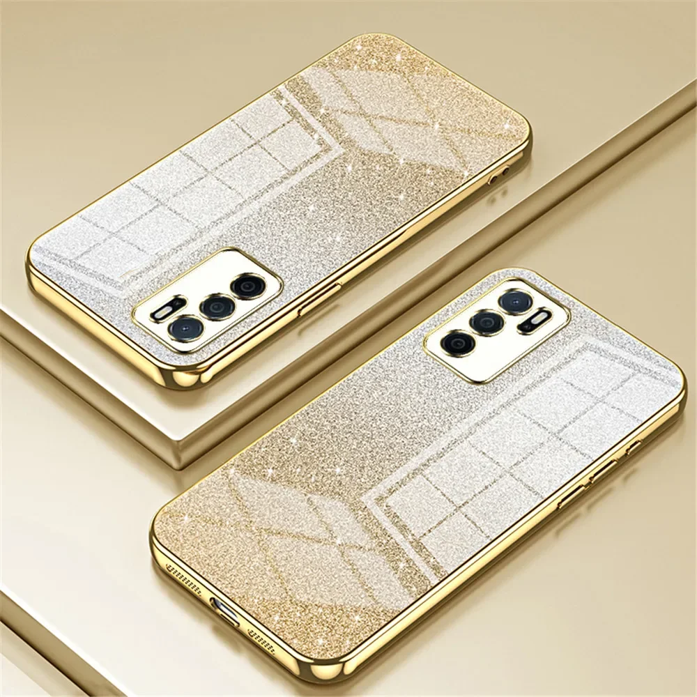 Gradient Glitter Plating Clear Phone Case - Soft Cover with Premium Design