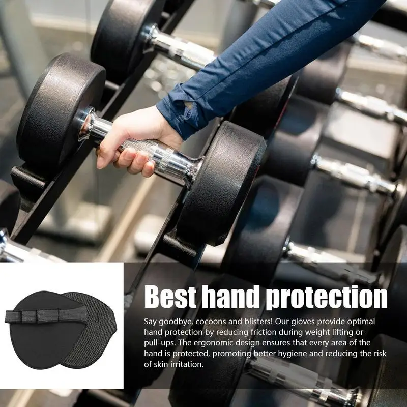 Deadlift Hand Guard 1 Pair Barbell Anti-Slip Mat Weightlifting Palm Pad Non-Slip Comfortable 4-Finger Coverage Hand Guard