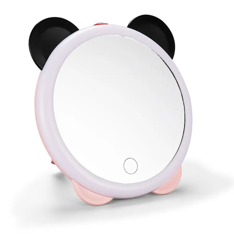 Led Cosmetic Mirror Touch Control With Lamp Cartoon Shape Mirror Intelligent Touch Screen Dimming