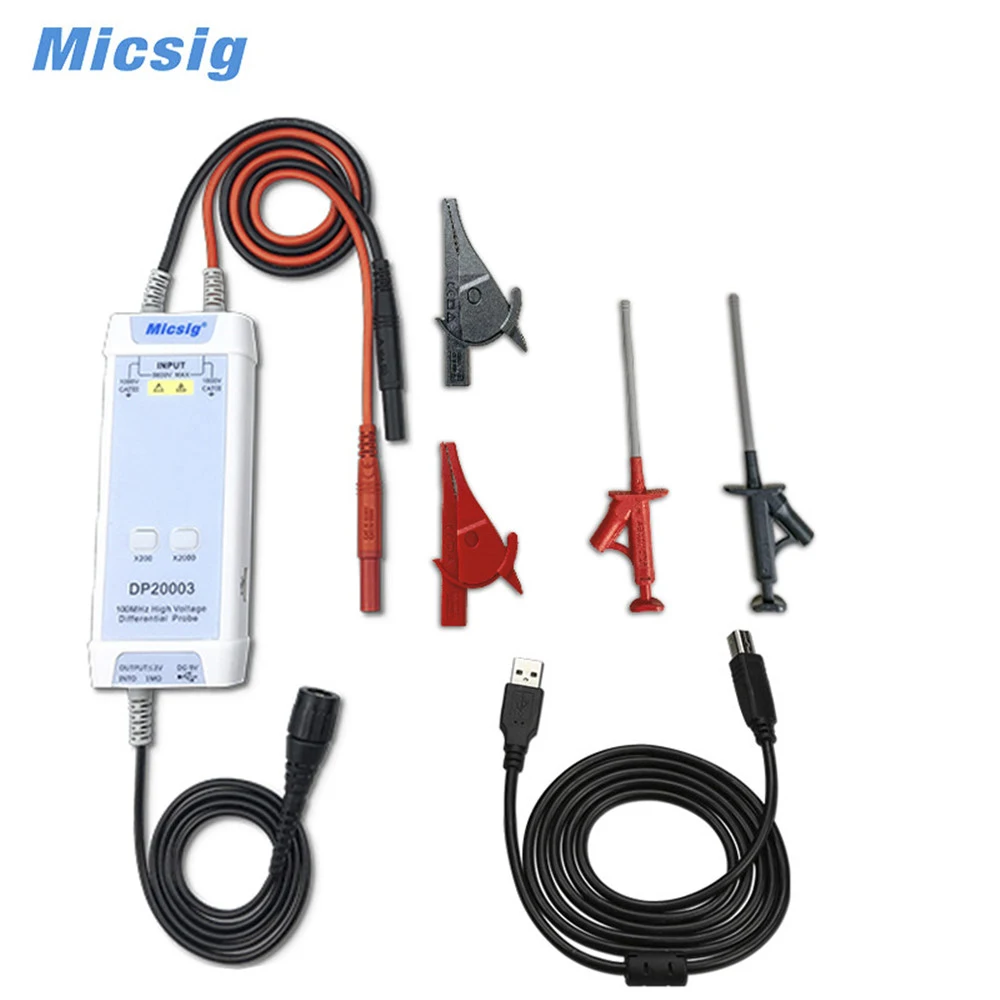 

Осциллограф Micsig 5600 в 100 МГц высоковольтный дифференциальный зонд DP20003 комплект NS Время нарастания X/x коэффициент затухания