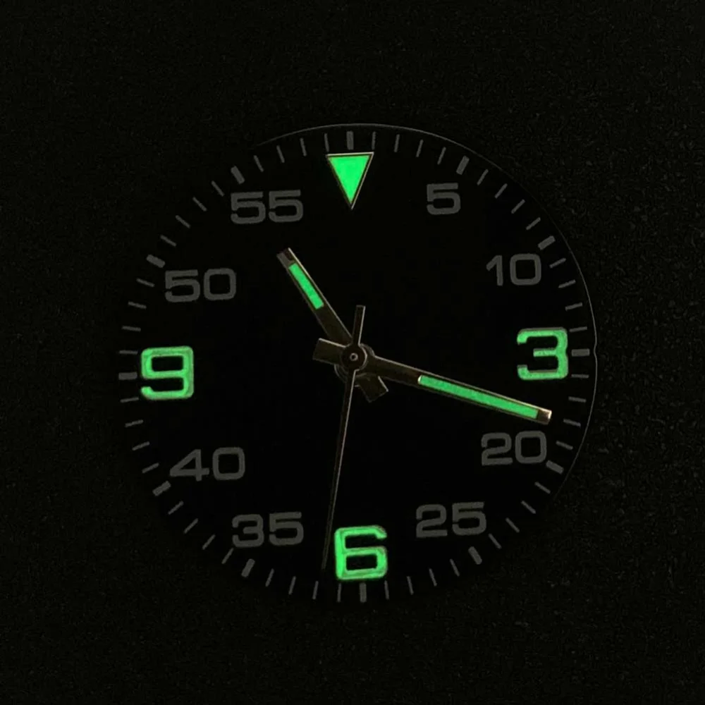 29mm Watch Dial Watch Hands Set Green Luminous Watches Accessories Repair Parts Fit 8215 8200 2813 Mechanical Movement