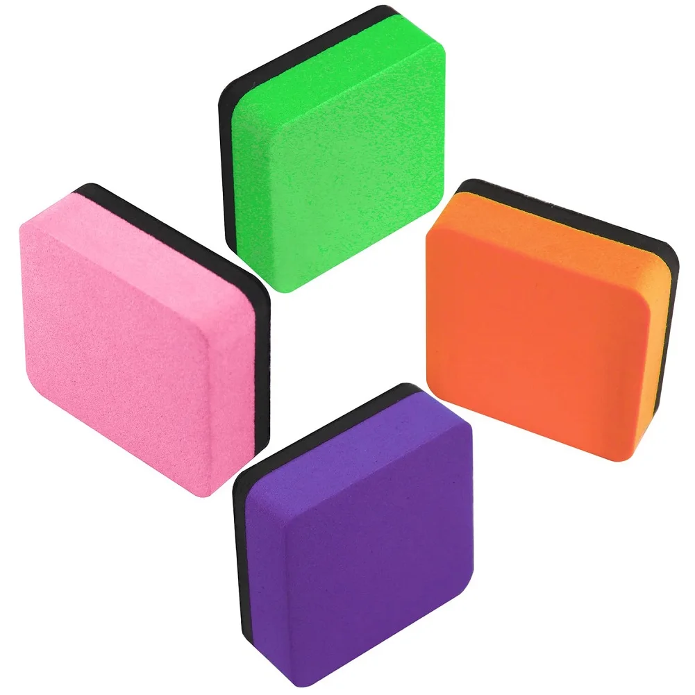 12pcs Two Tone Square Magnetic Whiteboard Dry Eraser, Simple Multi-purpose  Whiteboard Eraser For Classroom, Home, Office