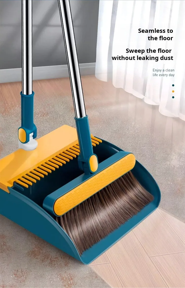 S8ea970b2f5dd4c5d9410361be730b17cH 1Set Broom Dustpan Set Household Floor Cleaning Tools For Kitchen Wooden Flooring Pet Hair Broom and Dustpan Set