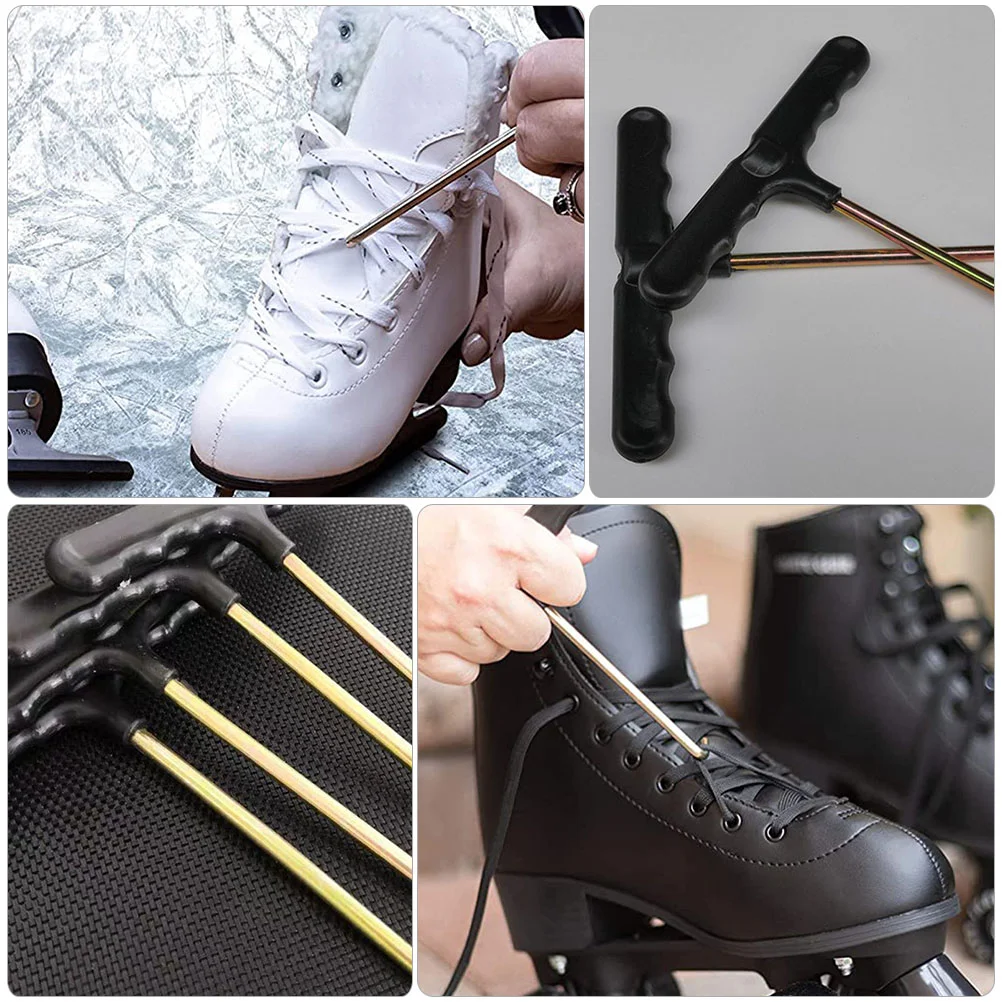Shoelace Tightener Durable Shoelace Puller T shaped Tools 5pcs Portable Supplies Ice Hockey Field Hockey Team