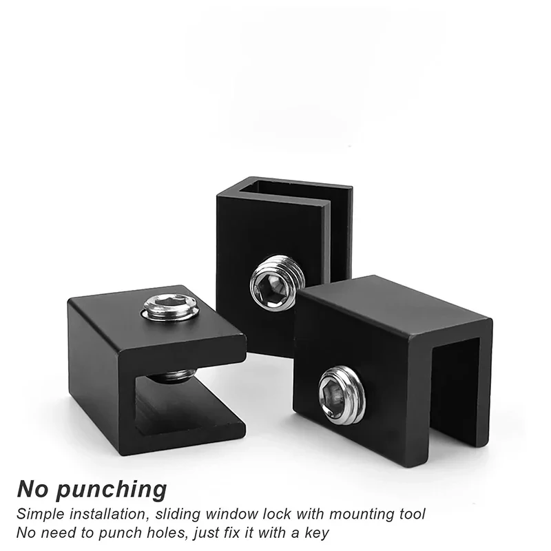 Description Picture 3 of item2 Pcs Non Punching Window Limiter, Window Lock Buckle, Sliding Door, Child Protection Device, Safety and Anti-theft Device