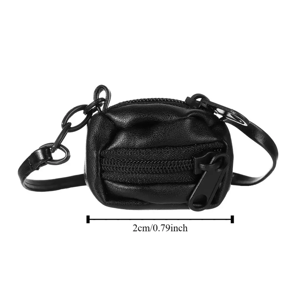 Shopping Handbag Miniature PU Leather Bag Mini DIY Leather Handbag Purse Black 17cm Bag Accessories