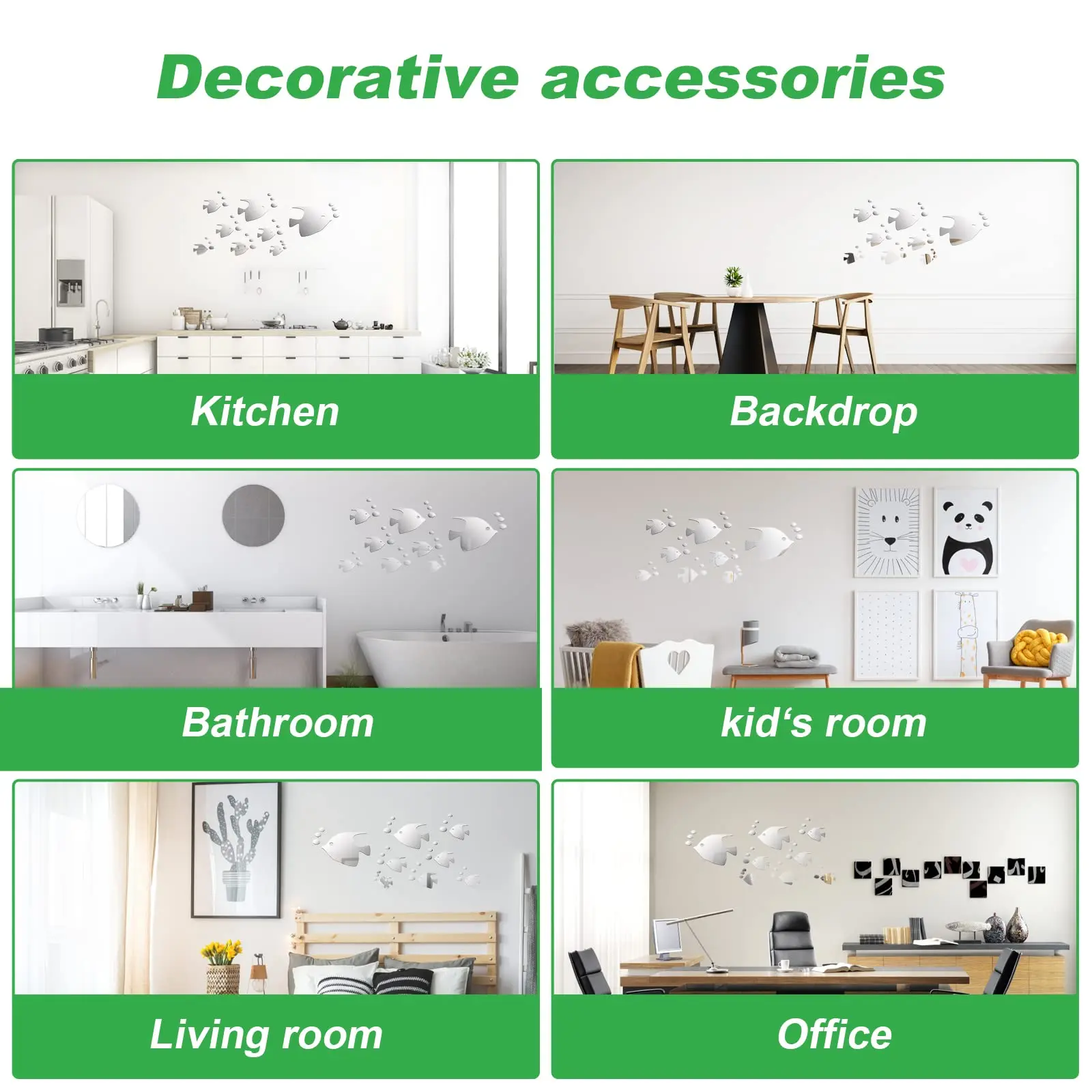 3D Mirror Stickers for Refrigerator Home Decor
