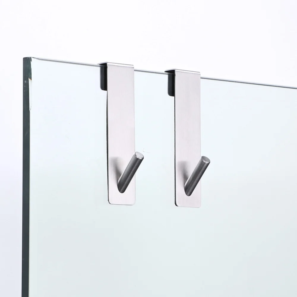 Description Picture 3 of itemMetal Bathroom Shower Door Hook Over Glass Door Shower Towel Rack Stainless Steel Drilling Free Towel Holder Hanger