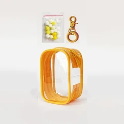 Transparent Jewelry Organizer and Storage Case with Keychain & Dustproof Cover - Cute Doll Design (W15)