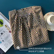 

Geometric New 2022 Natural Silk Full Sleeve Thin See Through Shirt Women Blouse Print High Quality Vintage Top Blouse