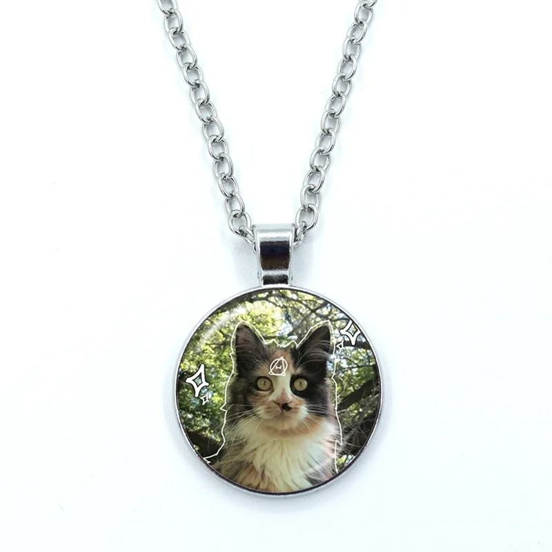 Cartoon Cat Therian Cute Wolf Fox Theta-Delta Glass Dome Cabochon Pendant Fashion Crystal Jewelry 5
