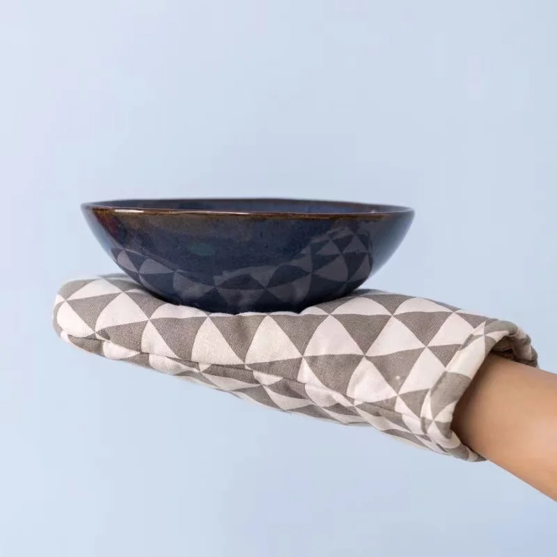 2pcs Microwave Oven Glove Kitchen Tool 1Pcs Mitten Terylene Insulated Heatproof Resistant Non-slip Baking Gloves Thickening