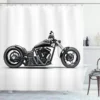 Motorcycle Shower Curtain Horsepower Adventurous Journey Freedom Ride Masculine Vehicle Bathroom Curtains Decor Set with Hooks 1