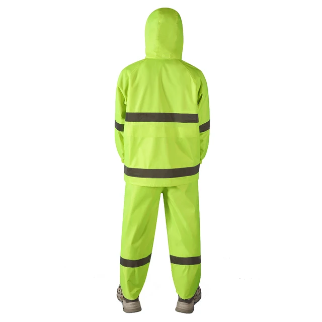 Waterproof Reflective Rainsuit Yellow/Green Jacket and Trouser