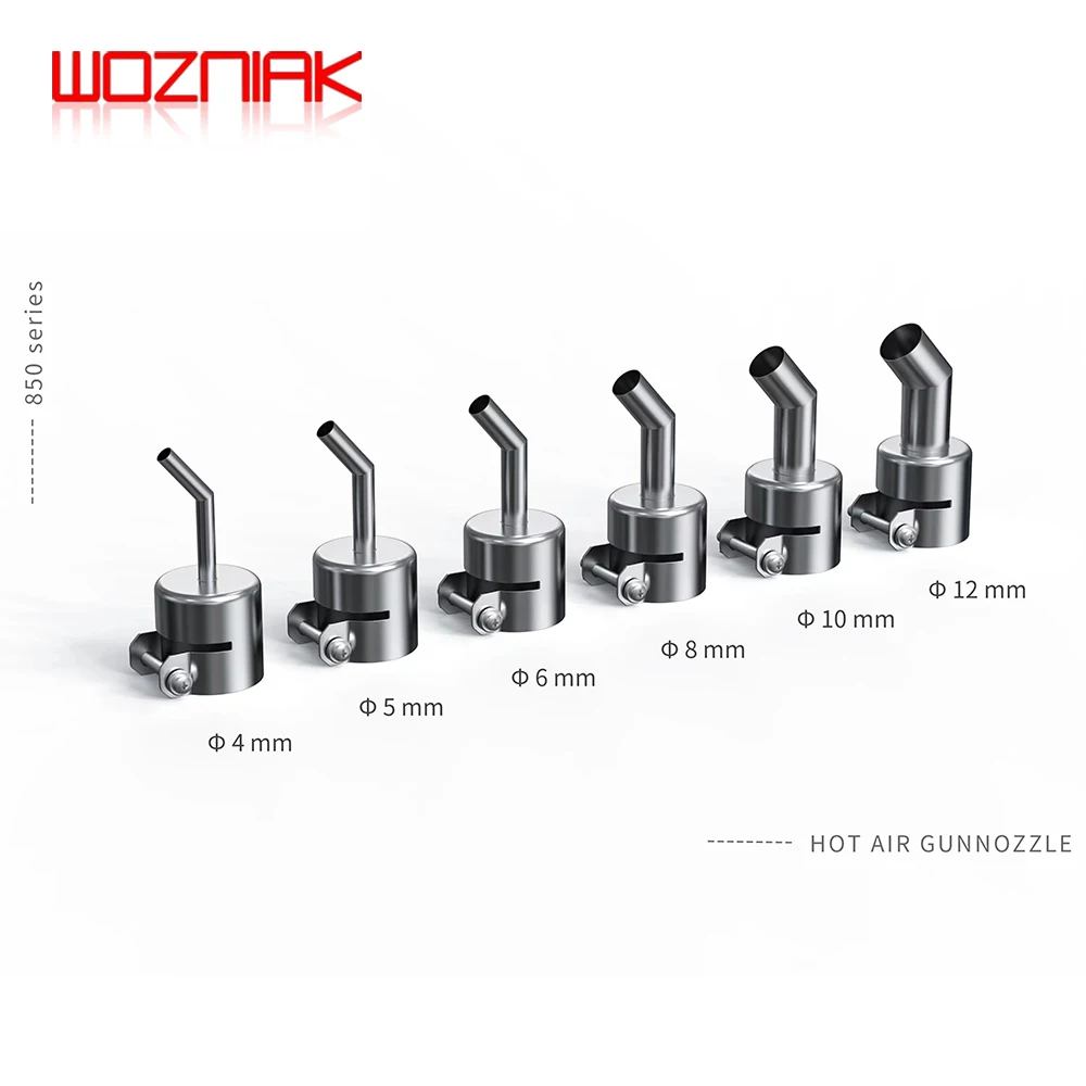 WOZNIAK 경사 핫 에어 깍지, 861 850 퀵 2008, 45 도 마더보드 칩, 이니폼 가열 에어건 헤드와 호환