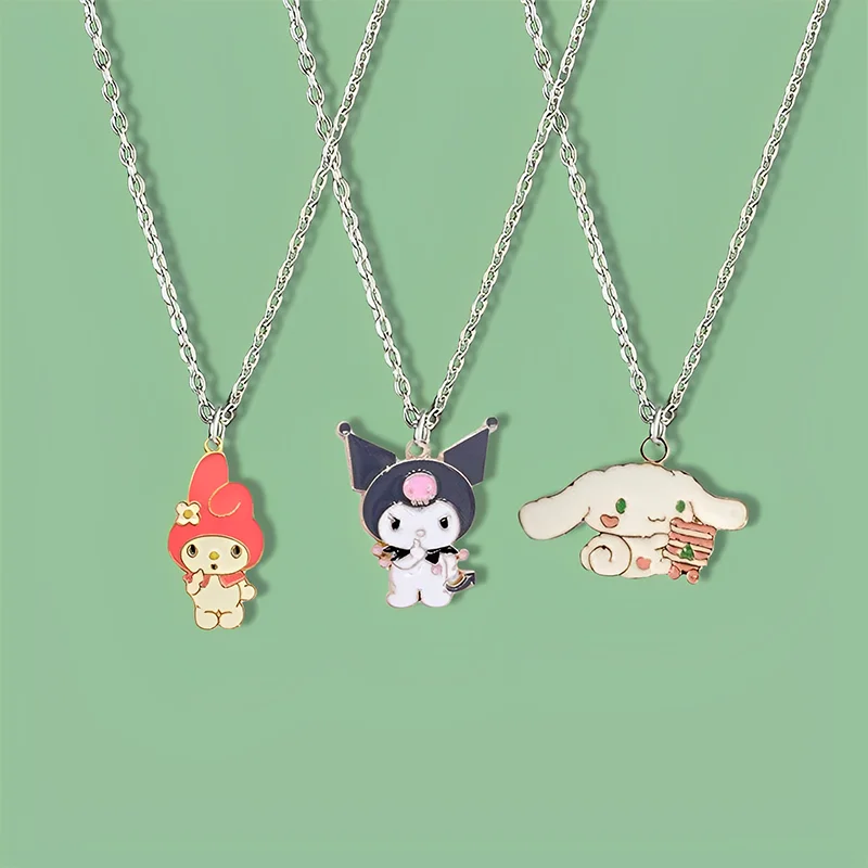 

Sanrio Kawaii Anime Kuromi Necklace Cinnamoroll My Melody Cartoon Clavicle Chain Simple Necklace Accessories Pendant Girl Gift