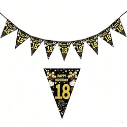 Elegant Black and Gold Paper Streamer Birthday and Anniversary Banner (GRAY)
