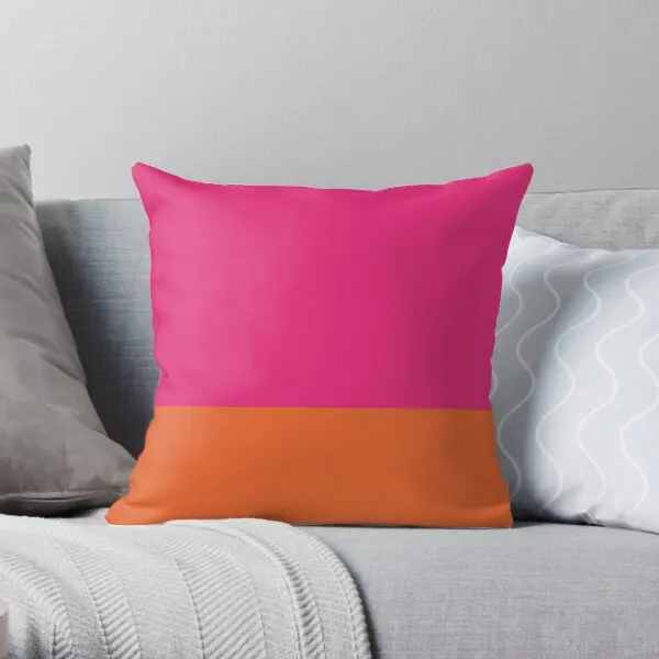 

Hot Neon Pink And Orange Pop Minimalist Printing Throw Pillow Cover Comfort Square Office Throw Pillows not include One Side