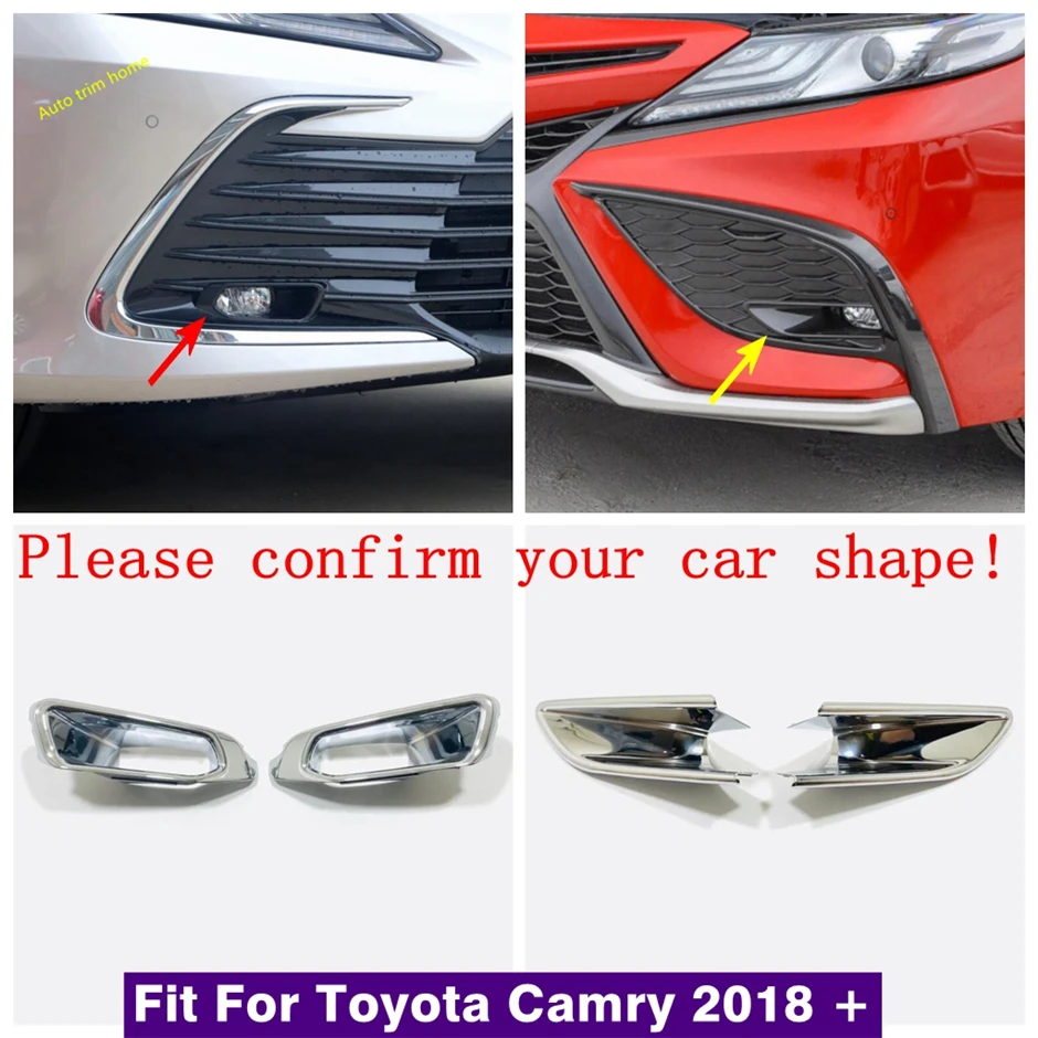 

Front Bumper Fog Lights Foglight Lamps Decoration Cover Trim Fit For Toyota Camry 2021 2022 Chrome Accessories Exterior Refit