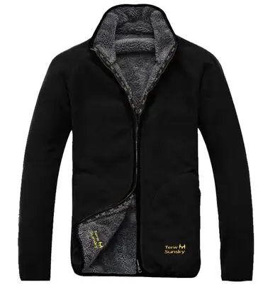 thumbnail image 1 of Jersey polar con resistencia al frío para exteriores en ambos lados, cárdigan grueso y de lana para hombre, chaquetas, 1 of 5