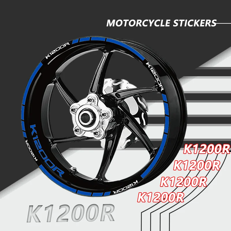 For BMW K1200R K1300R K1300S Motorcycle Front Rear Wheel Decals Tire Reflective Stripes Decoration Stickers k1200r k1300r k1300s motorcycle reflective stickers car motorbike scooter arrow stripes fender decals waterproof warning decoration