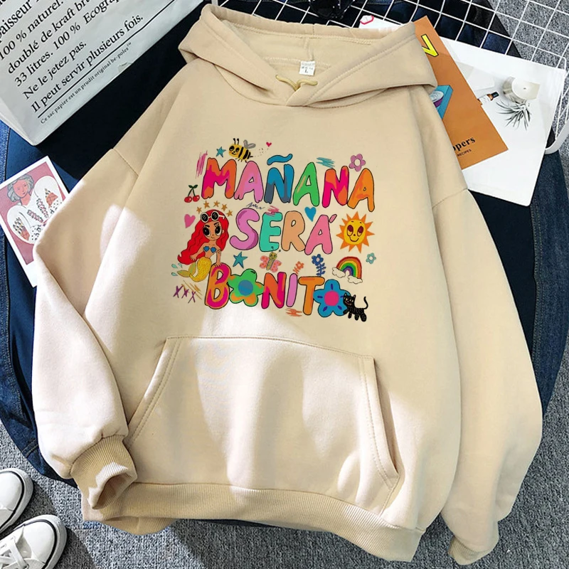 Sudadera con capucha de los años 90 para mujer, ropa de calle de moda gráfica, Manana, Sera Bonito, Bichota, Karol G