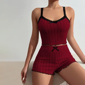 بدلة منزلية مريحة بطبعة فيونكة مثيرة 10