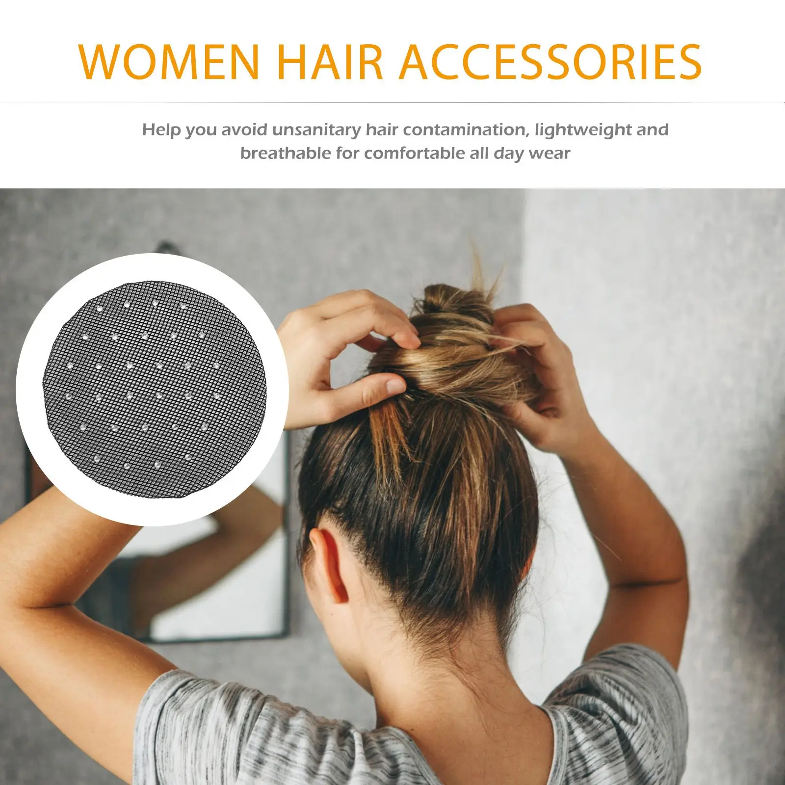 4 Pcs Hair Net Crochet Bun Maker Black White Lightweight Breathable Women Hair Accessories Ballet Nets for Girls