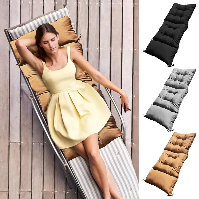 

Long Cushion Recliner Washable Patio Chair Cushions Outdoor Seat Back Soft Pad Rocking Chair Garden Lounger Replacement Mats