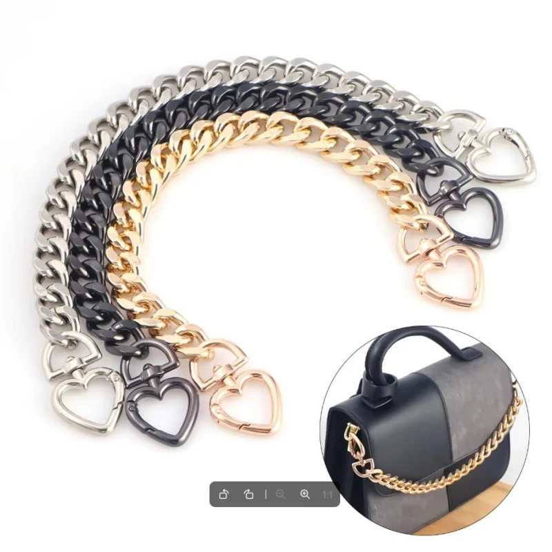 1pc Metal Purse Chain Strap Extender Heart Shape Purse Chain for Accessory Charms, Lengthen Crossbody Shoulder Handbags Strap