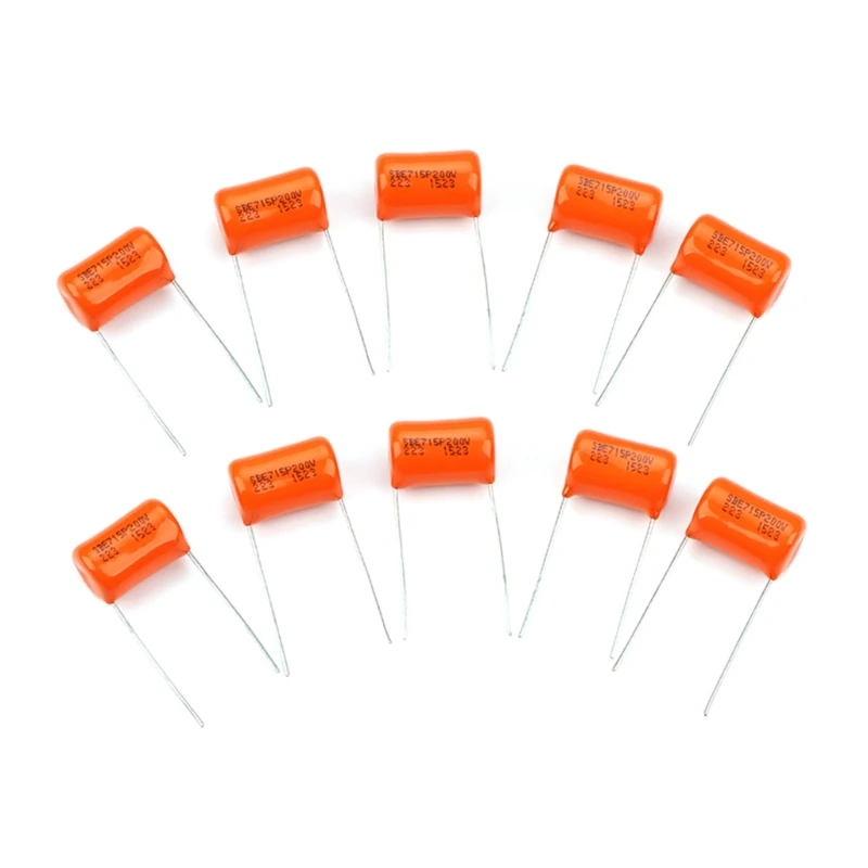 10Pcs Electric Guitar Tone Capacitors Orange Drop Capacitors Tone Caps Polypropylene Film 200v 715P .022uf