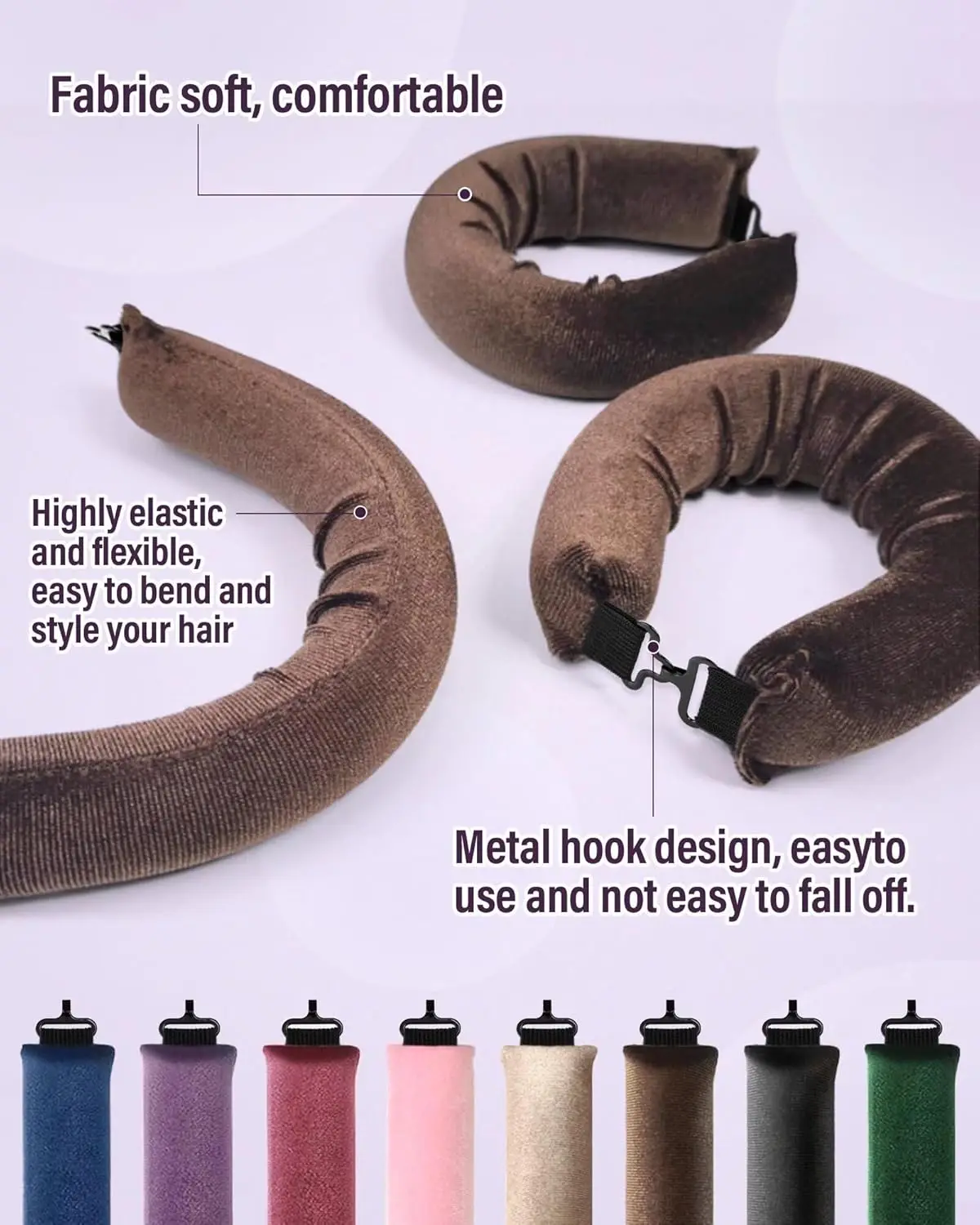 Luxurious Heatless Curling Set with Satin Scarf – Overnight Hair Rollers for Effortless Waves