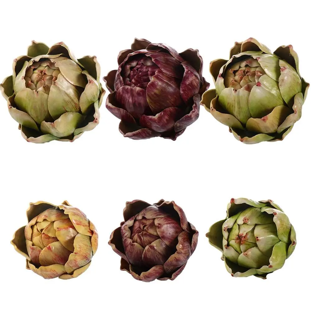 Artificial plant green faux fruit home kitchen home decorations artificial decorations faux artichokes artichoke