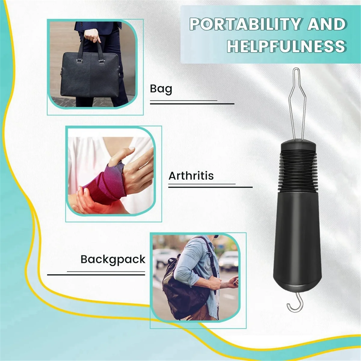 2Pcs Button Helper Tool with Non-Slip Grips to Help with Shirts, Coats, Button Hook Aids for the Elderly and Arthritic 4